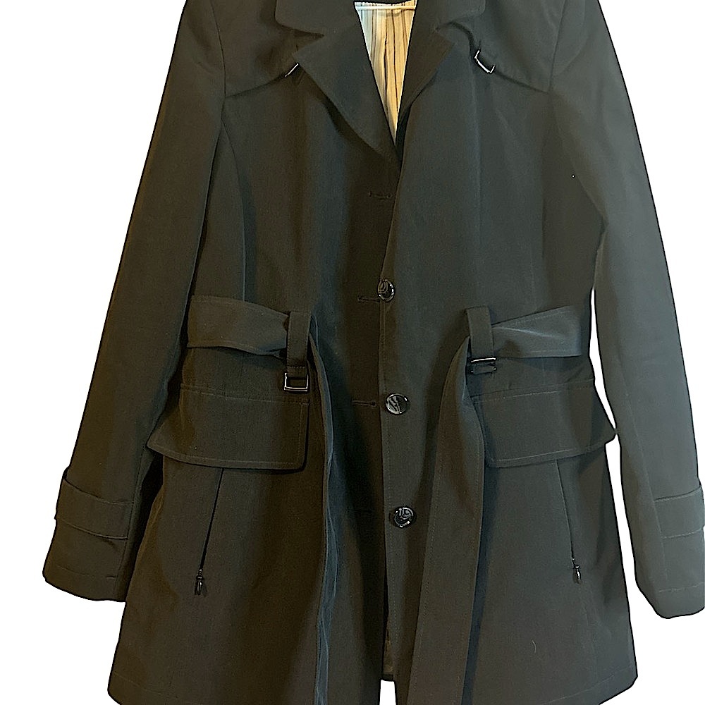 Fleet Street Ltd Elegant Black Women's Short Trench Coat